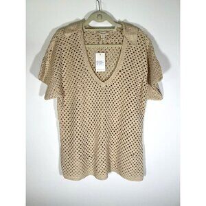 NWT Maurie and Eve Australian crochet Shore Thing Mini Dress in Sand sz S beach